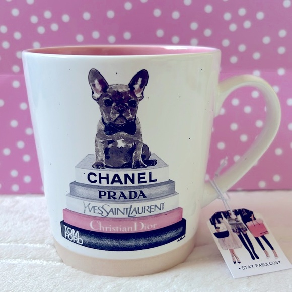 Stay Fabulous Fashion Style Frenchie Dog Coffee / Tea Large Mug Cup - Picture 1 of 4